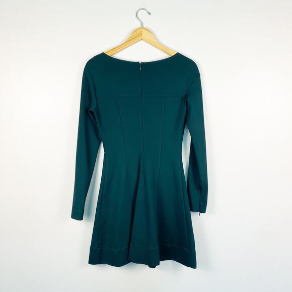 Theory Scuba Catalina Knit Long Sleeve Dress Green Small - Picture 7 of 7